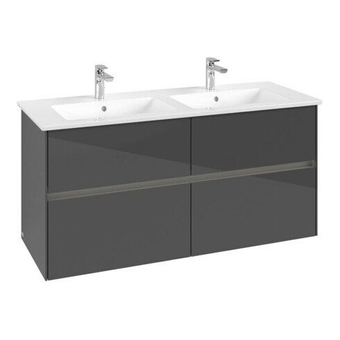 V&B Waschtischunterschrank Collaro 126,1x61x48cm, WT mi, LED 9,4W, glo Gr