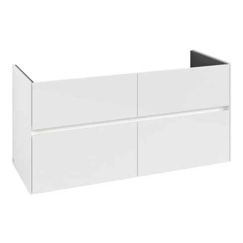 V&B Waschtischunterschrank Collaro 126,1x61x48cm, WT mi, LED 9,4W, glo wh.