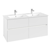 V&B Waschtischunterschrank Collaro 126,1x61x48cm, WT mi, LED 9,4W, wh. ma