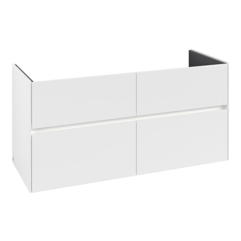 V&B Waschtischunterschrank Collaro 126,1x61x48cm, WT mi, LED 9,4W, wh. ma