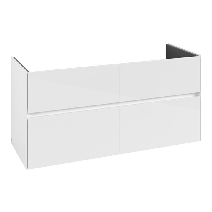 V&B Waschtischunterschrank Collaro 126,1x61x48cm, WT mittig, glossy white