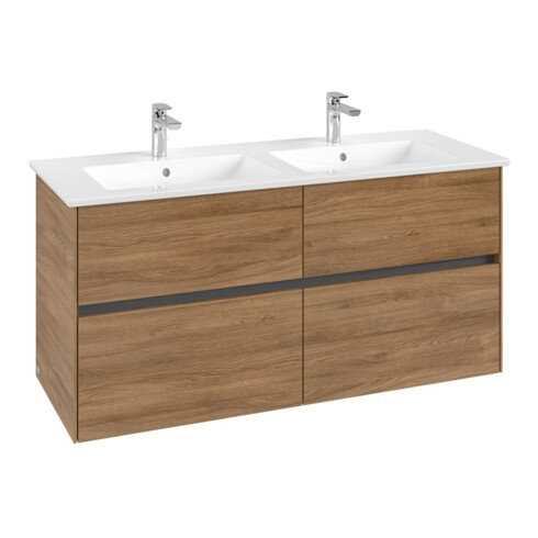 V&B Waschtischunterschrank Collaro 126,1x61x48cm, WT mittig, kansas oak