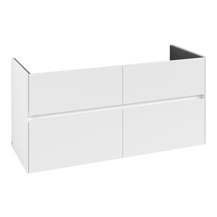 V&B Waschtischunterschrank Collaro 126,1x61x48cm, WT mittig, white matt