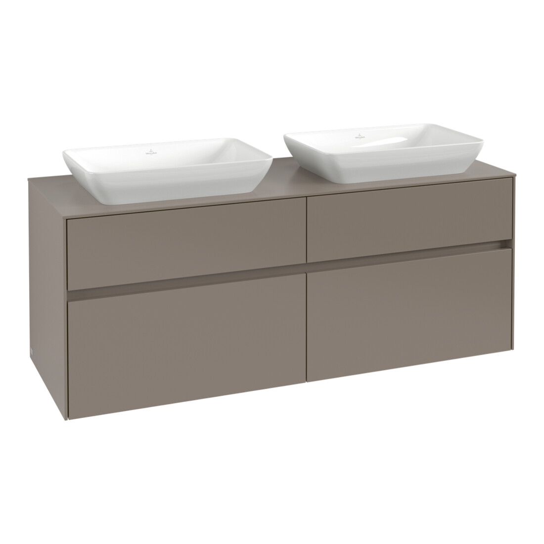 V&B Waschtischunterschrank Collaro 140x54,8x50cm, f 2 WT, cashmere grey