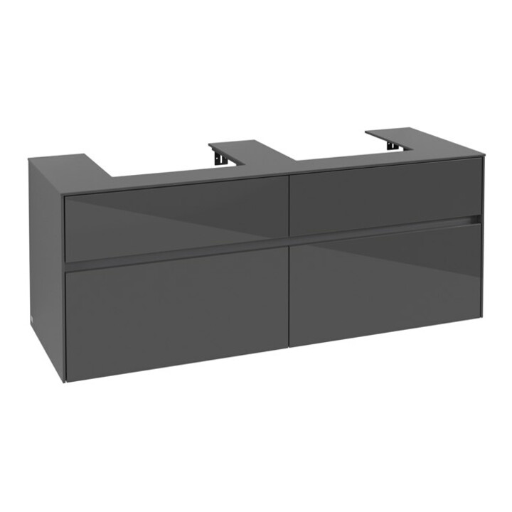 V&B Waschtischunterschrank Collaro 140x54,8x50cm, f 2 WT, glossy grey