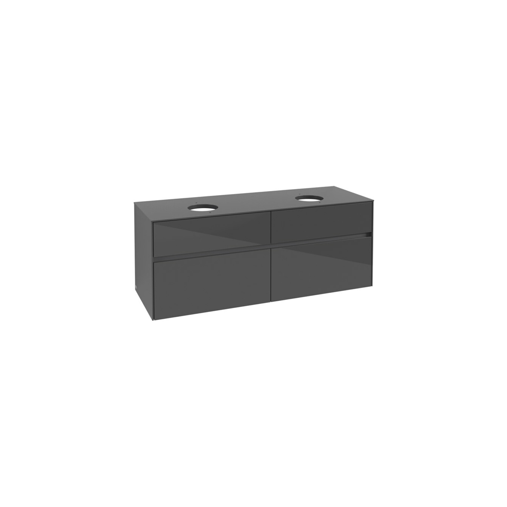 V&B Waschtischunterschrank Collaro 140x54,8x50cm, f 2 WT, Glossy Grey ; Villeroy & Boch