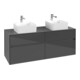 V&B Waschtischunterschrank Collaro 140x54,8x50cm, f 2 WT, Glossy Grey-3