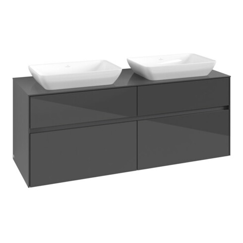 V&B Waschtischunterschrank Collaro 140x54,8x50cm, f 2 WT, glossy grey