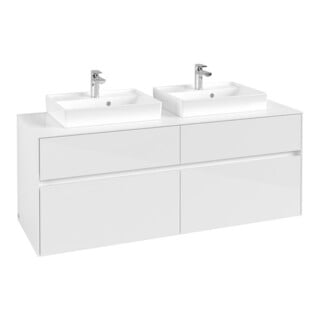 V&B Waschtischunterschrank Collaro 140x54,8x50cm, f 2 WT, glossy white