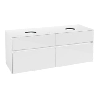 V&B Waschtischunterschrank Collaro 140x54,8x50cm, f 2 WT, Glossy White