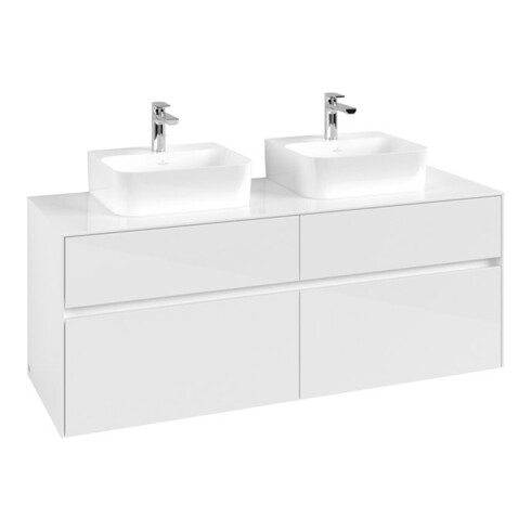 V&B Waschtischunterschrank Collaro 140x54,8x50cm, f 2 WT, glossy white