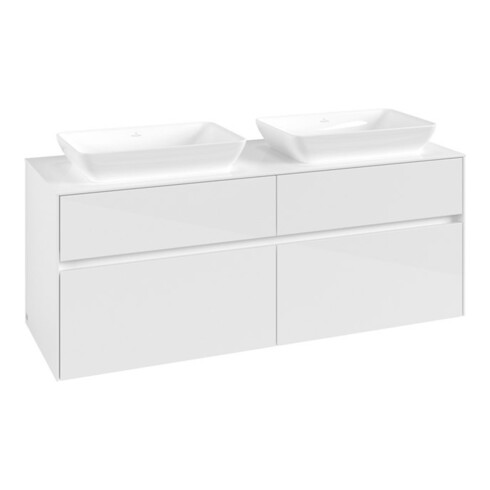V&B Waschtischunterschrank Collaro 140x54,8x50cm, f 2 WT, glossy white