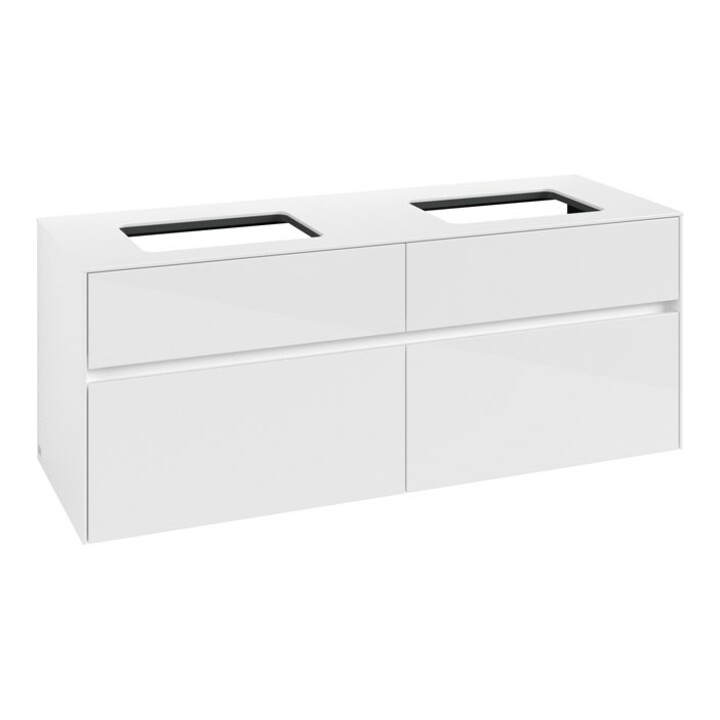 V&B Waschtischunterschrank Collaro 140x54,8x50cm, f 2 WT, glossy white
