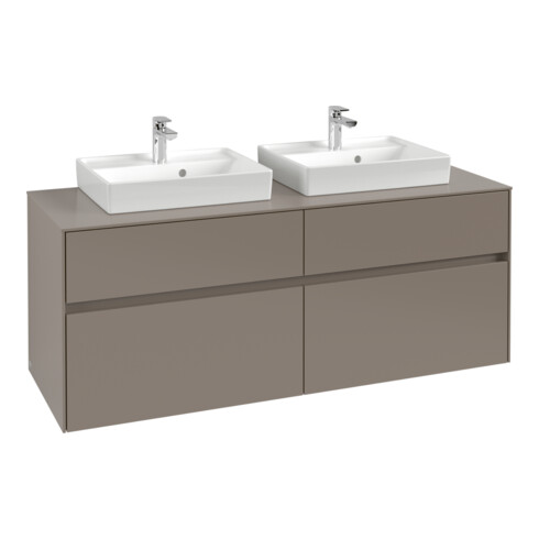 V&B Waschtischunterschrank Collaro 140x54,8x50cm, f 2 WT, LED 10 W, gaphite