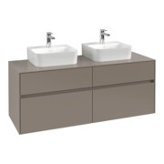 V&B Waschtischunterschrank Collaro 140x54,8x50cm, f 2 WT, LED 10 W, gaphite