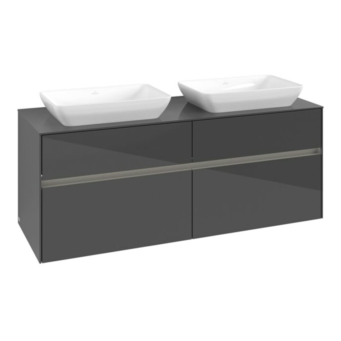 V&B Waschtischunterschrank Collaro 140x54,8x50cm, f 2 WT, LED 10 W, glo Gr