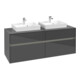 V&B Waschtischunterschrank Collaro 140x54,8x50cm, f 2 WT, LED 10 W, glo Gr-3