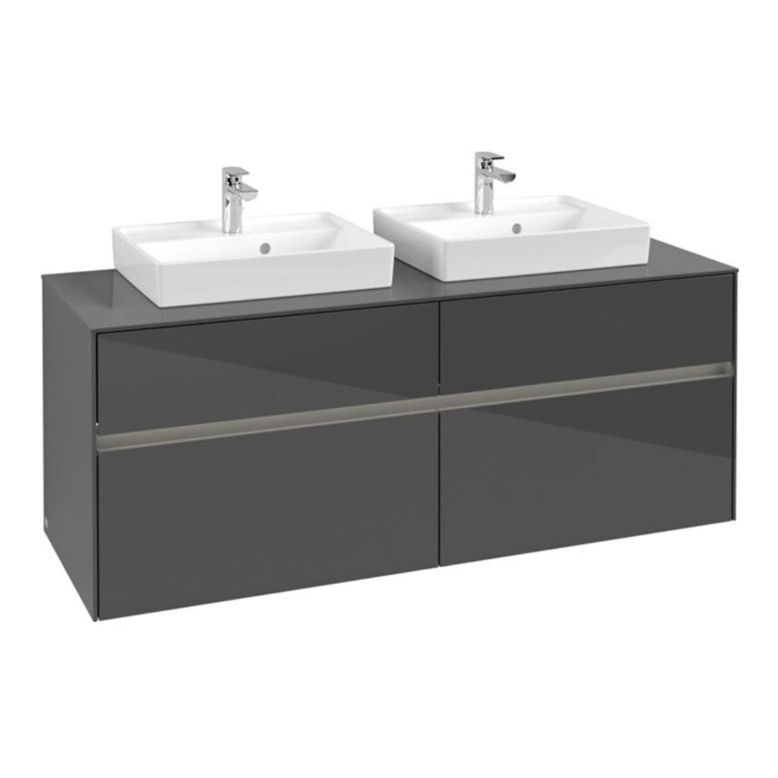 V&B Waschtischunterschrank Collaro 140x54,8x50cm, f 2 WT, LED 10 W, glo Gr