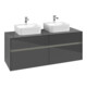 V&B Waschtischunterschrank Collaro 140x54,8x50cm, f 2 WT, LED 10 W, glo Gr-1