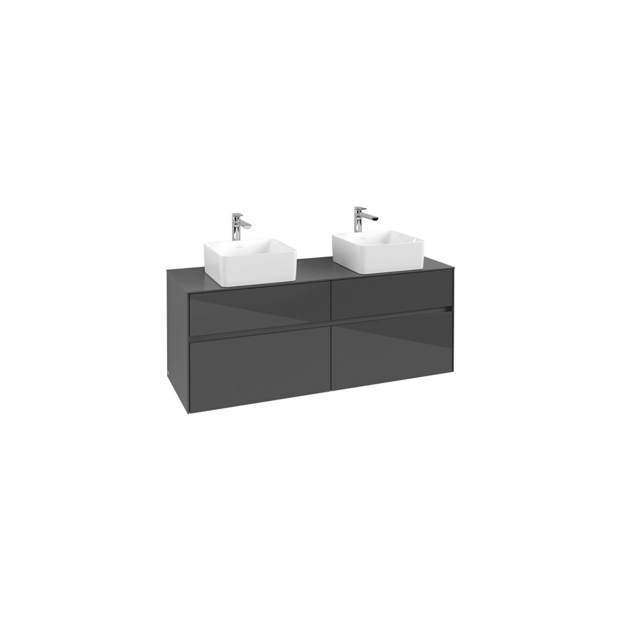 V&B Waschtischunterschrank Collaro 140x54,8x50cm, f 2 WT, LED 10 W, glo Gr ; Villeroy & Boch