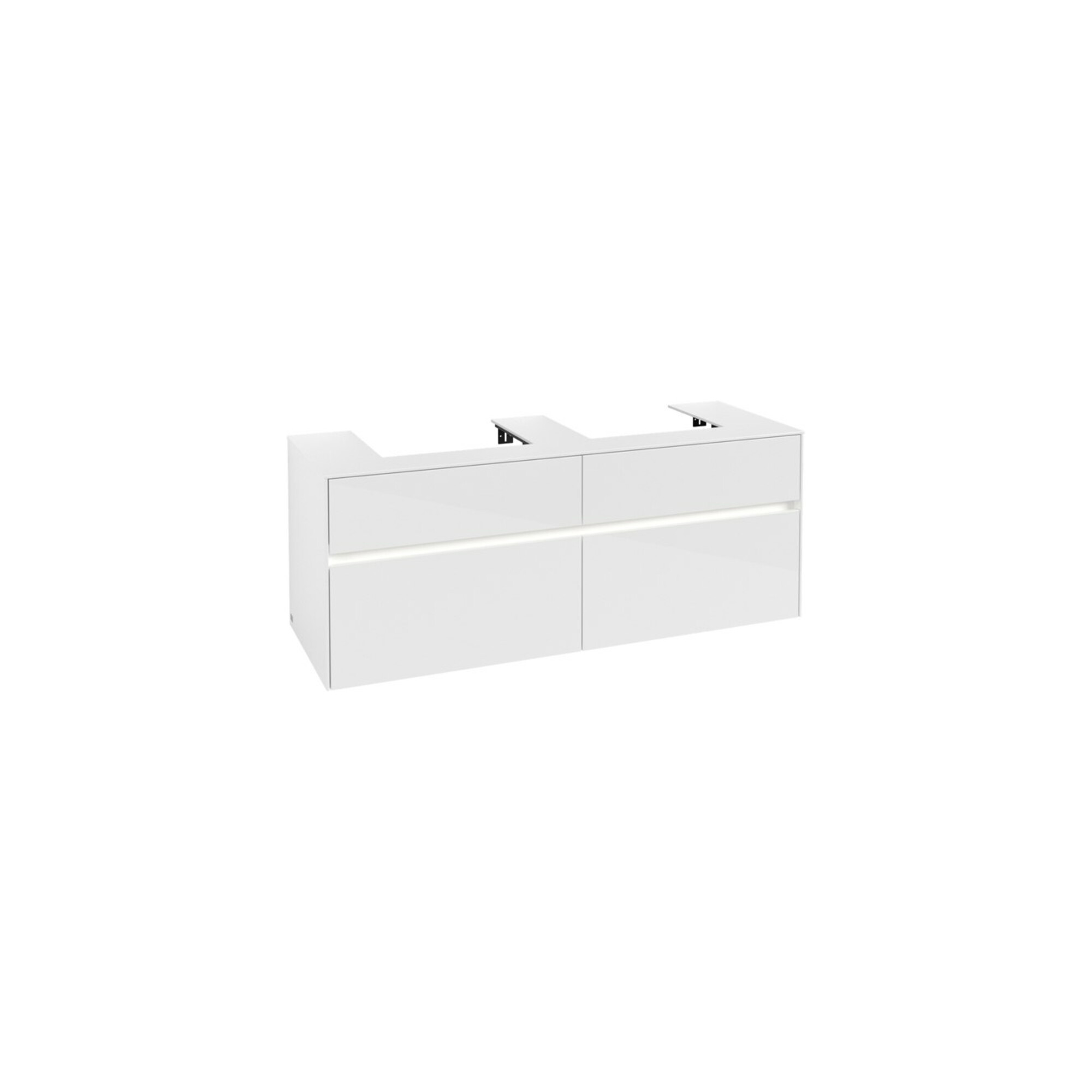 V&B Waschtischunterschrank Collaro 140x54,8x50cm, f 2 WT, LED 10 W, glo wh. ; Villeroy & Boch
