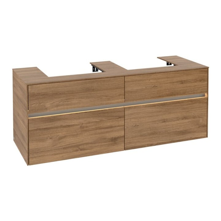 V&B Waschtischunterschrank Collaro 140x54,8x50cm, f 2 WT, LED 10 W, Kan Oa
