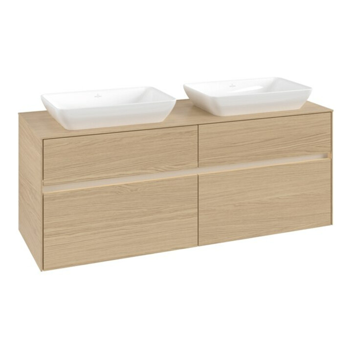 V&B Waschtischunterschrank Collaro 140x54,8x50cm, f 2 WT, LED 10 W, Nord Oa