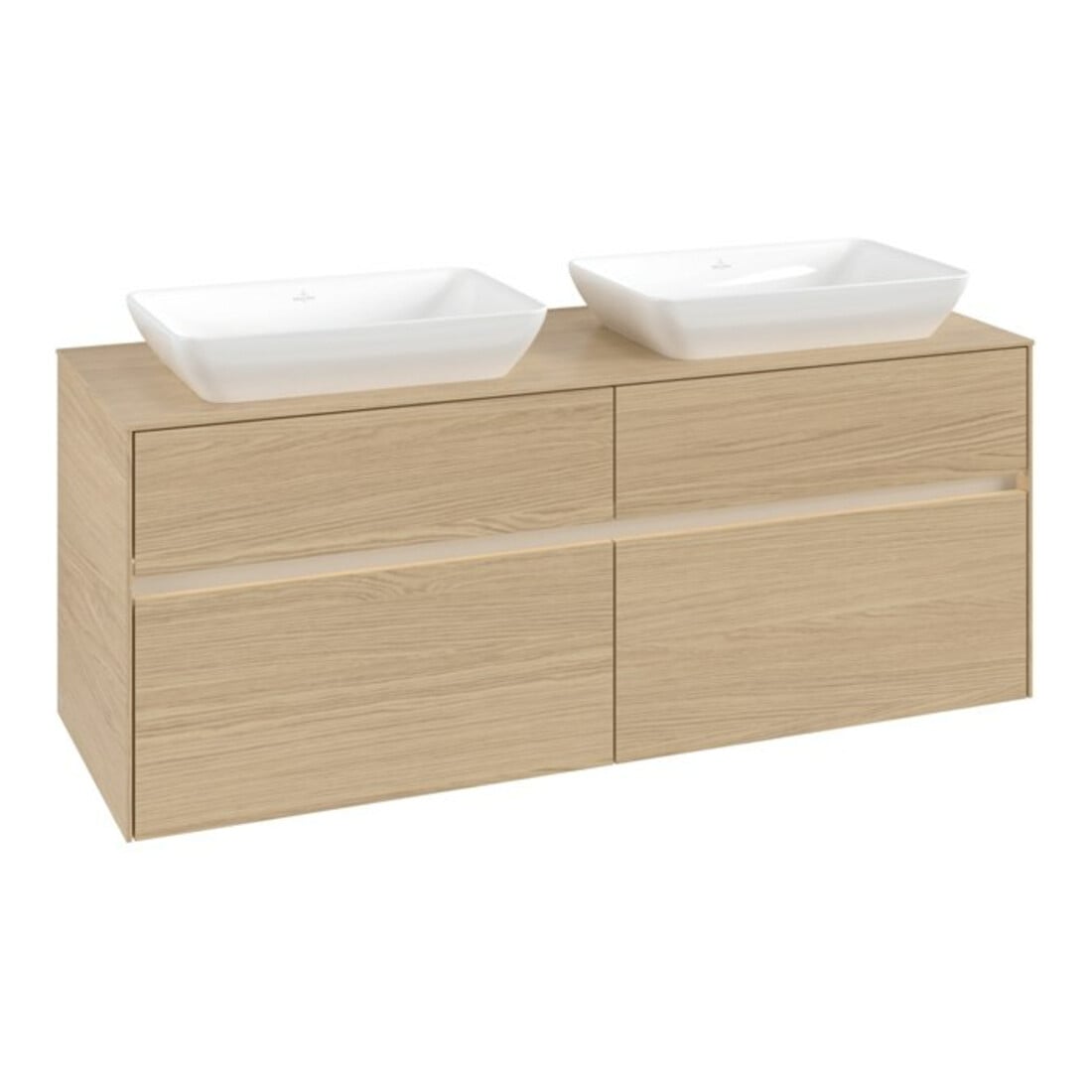 V&B Waschtischunterschrank Collaro 140x54,8x50cm, f 2 WT, LED 10 W, Nord Oa