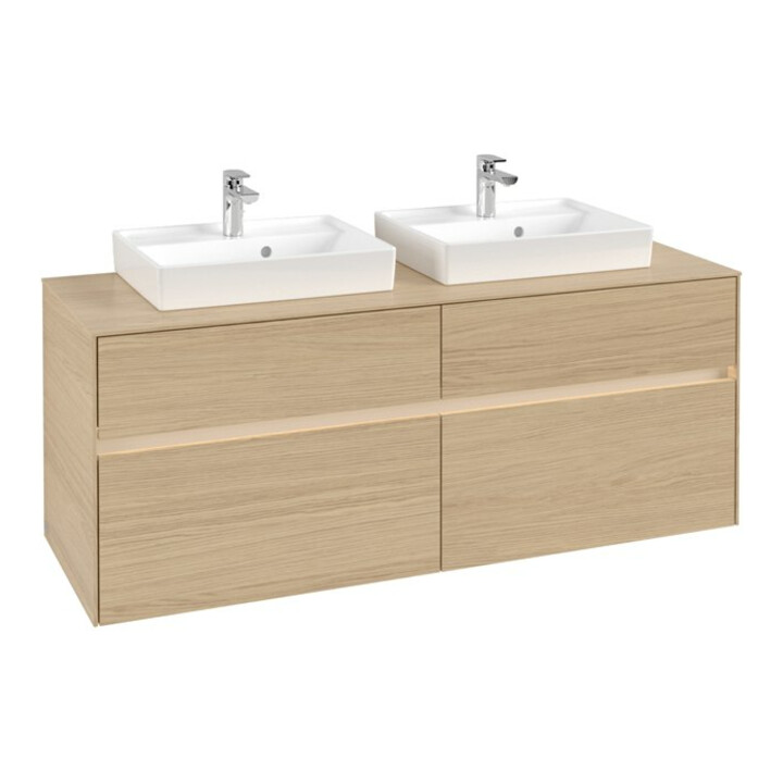V&B Waschtischunterschrank Collaro 140x54,8x50cm, f 2 WT, LED 10 W, Nord Oa