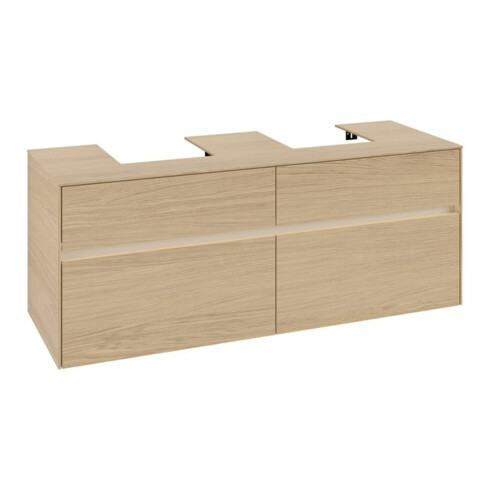 V&B Waschtischunterschrank Collaro 140x54,8x50cm, f 2 WT, LED 10 W, Nord Oa