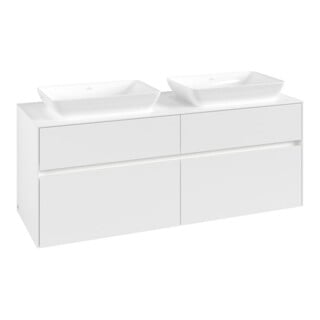 V&B Waschtischunterschrank Collaro 140x54,8x50cm, f 2 WT, LED 10 W, wh. ma
