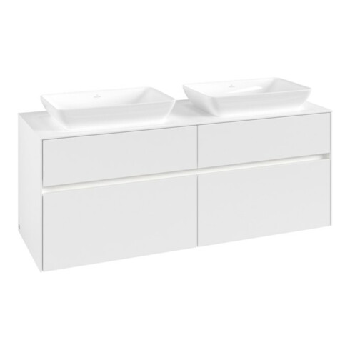 V&B Waschtischunterschrank Collaro 140x54,8x50cm, f 2 WT, LED 10 W, wh. ma