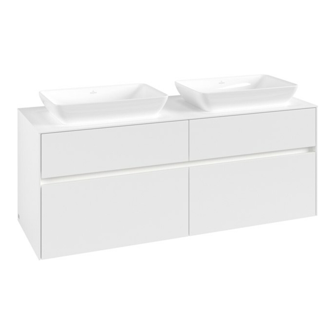 V&B Waschtischunterschrank Collaro 140x54,8x50cm, f 2 WT, LED 10 W, wh. ma