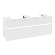 V&B Waschtischunterschrank Collaro 140x54,8x50cm, f 2 WT, LED 10 W, wh. ma-3