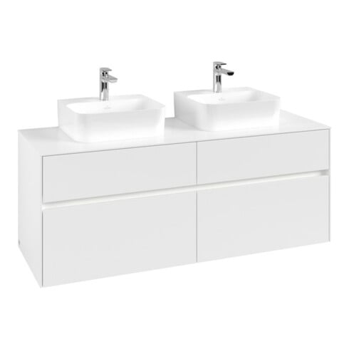 V&B Waschtischunterschrank Collaro 140x54,8x50cm, f 2 WT, LED 10 W, wh. ma