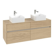 V&B Waschtischunterschrank Collaro 140x54,8x50cm, f 2 WT, Nordic Oak-4
