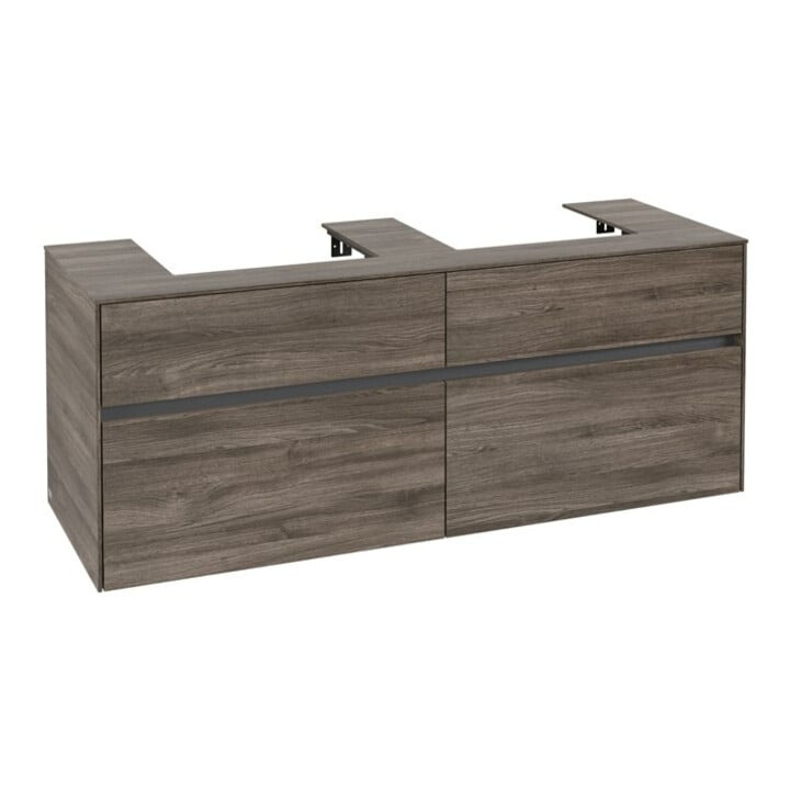 V&B Waschtischunterschrank Collaro 140x54,8x50cm, f 2 WT, stone oak