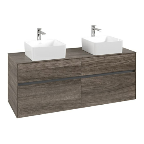 V&B Waschtischunterschrank Collaro 140x54,8x50cm, f 2 WT, stone oak