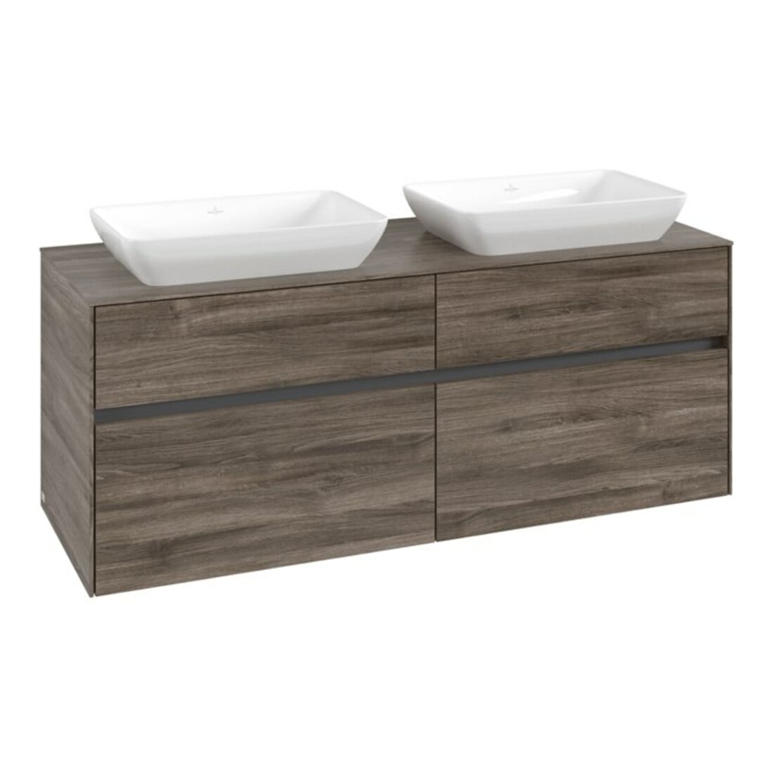 V&B Waschtischunterschrank Collaro 140x54,8x50cm, f 2 WT, stone oak
