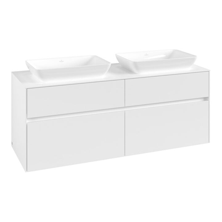 V&B Waschtischunterschrank Collaro 140x54,8x50cm, f 2 WT, white matt