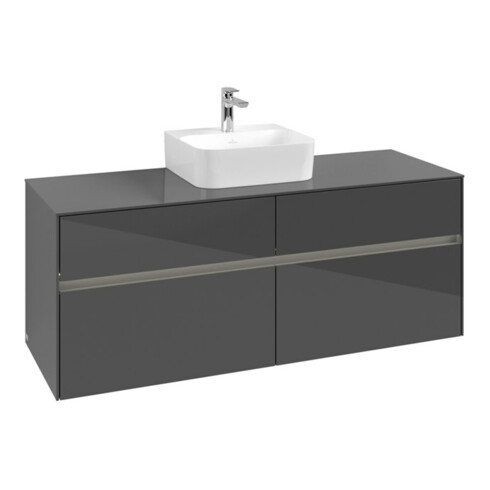 V&B Waschtischunterschrank Collaro 140x54,8x50cm, f WT mi, LED 10W, glo Gr