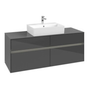 V&B Waschtischunterschrank Collaro 140x54,8x50cm, f WT mi, LED 10W, glo Gr-3