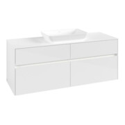 V&B Waschtischunterschrank Collaro 140x54,8x50cm, f WT mi, LED 10W, glo wh.