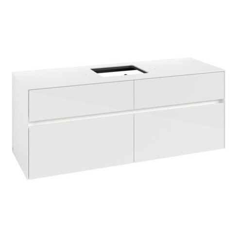 V&B Waschtischunterschrank Collaro 140x54,8x50cm, f WT mi, LED 10W, glo wh.