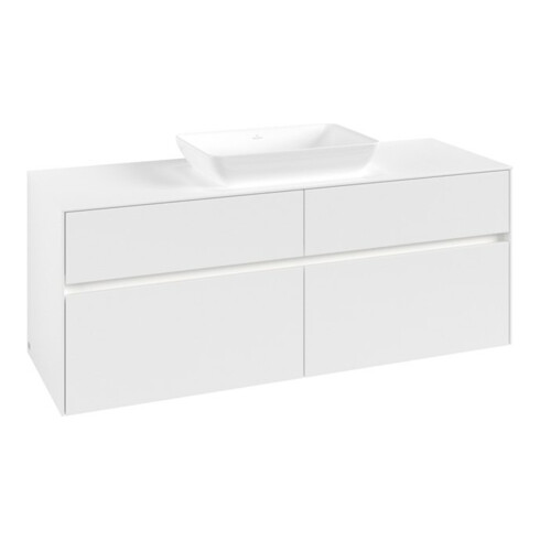 V&B Waschtischunterschrank Collaro 140x54,8x50cm, f WT mi, LED 10W, wh. ma