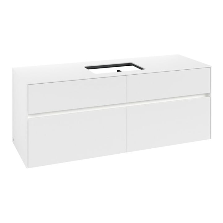 V&B Waschtischunterschrank Collaro 140x54,8x50cm, f WT mi, LED 10W, wh. ma