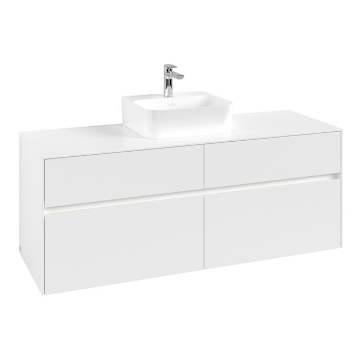 V&B Waschtischunterschrank Collaro 140x54,8x50cm, f WT mi, LED 10W, wh. ma