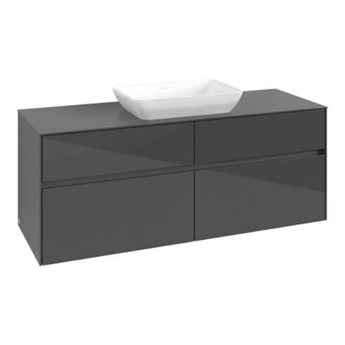 V&B Waschtischunterschrank Collaro 140x54,8x50cm, f WT mittig, glossy grey