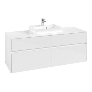 V&B Waschtischunterschrank Collaro 140x54,8x50cm, f WT mittig, glossy white
