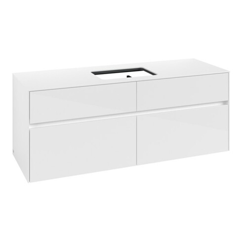 V&B Waschtischunterschrank Collaro 140x54,8x50cm, f WT mittig, glossy white